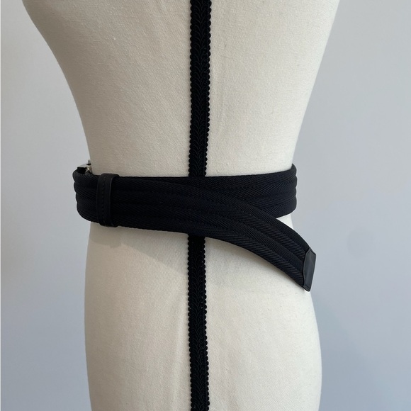 Prada Men’s Black Leather Belt with Silver Buckle main image 10
